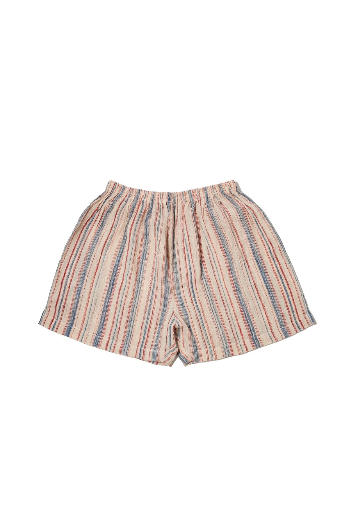 Women's Organic Cotton Natural-dyed Handloom Boxers | Blue Red Stripes - Sunset