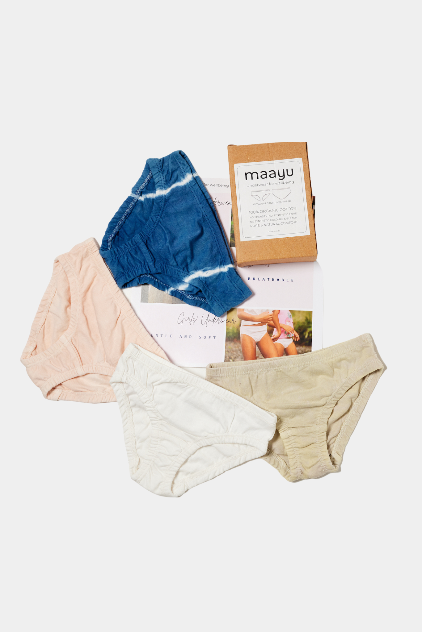 Organic Cotton Girl's Hipster Underwear | Girl's Panties | Girl's Underwear Combo Pack of 3 | Naturally Dyed | Mix Colors | Chemical-free & Spandex-free