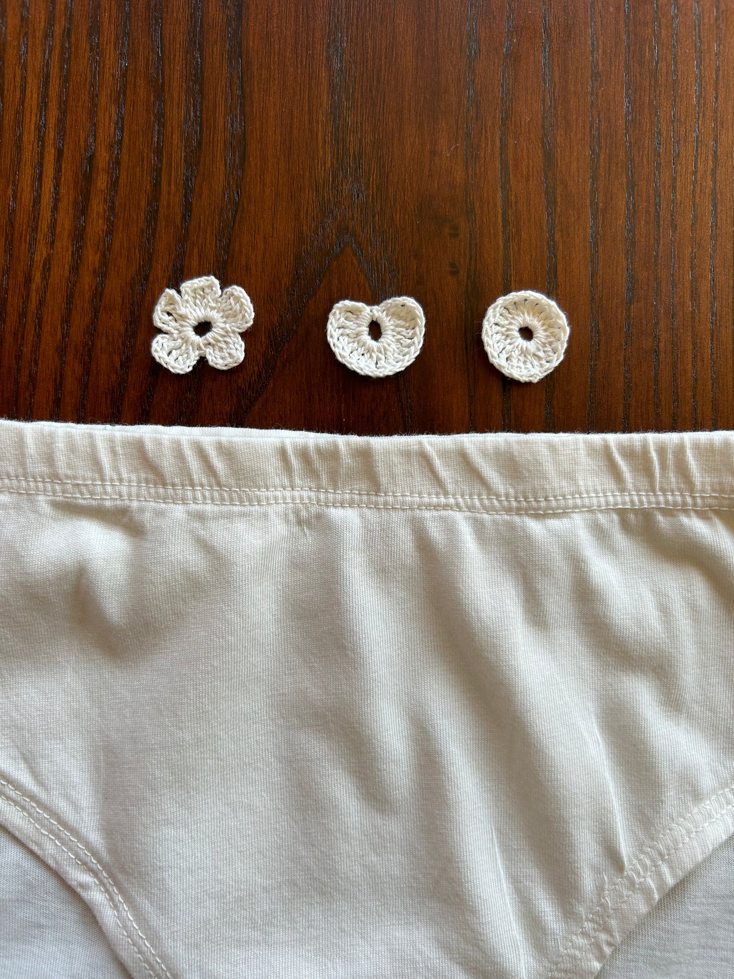 100% Organic Cotton Hipster with Handmade Crochet Identifier