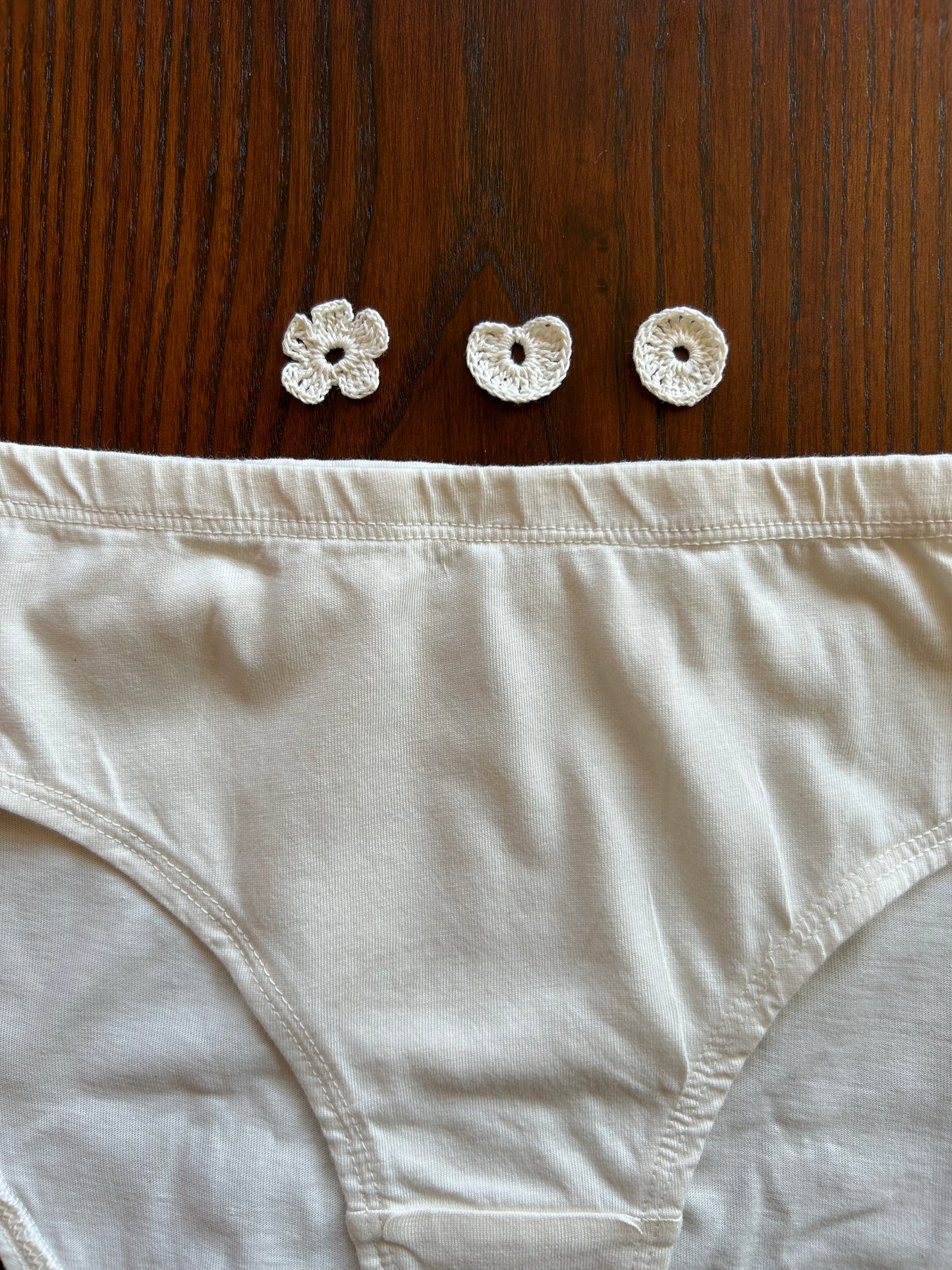 100% Organic Cotton Hipster with Handmade Crochet Identifier