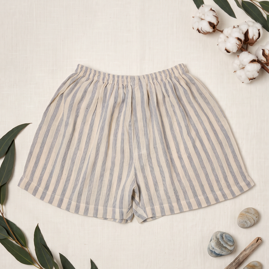 Men's 100% Organic Cotton Natural-dyed Handloom Boxers | Ocean Stripes