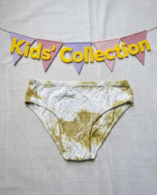 100% Girls' Organic Cotton Underwear | Girl's Panties | Pomegranate Splash Yellow