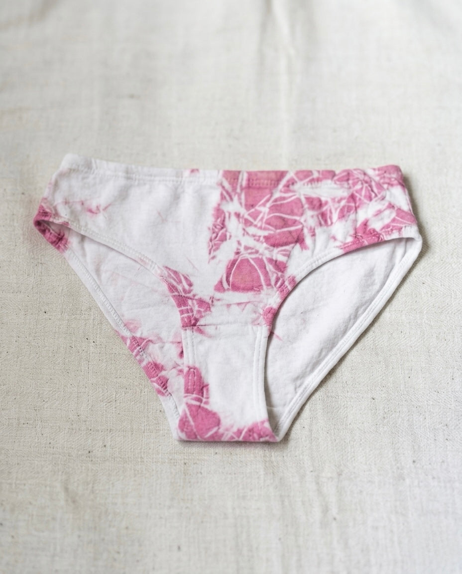 Girl's Organic Cotton Underwear | Girl's Panty | Hipster - Madder Splash Pink