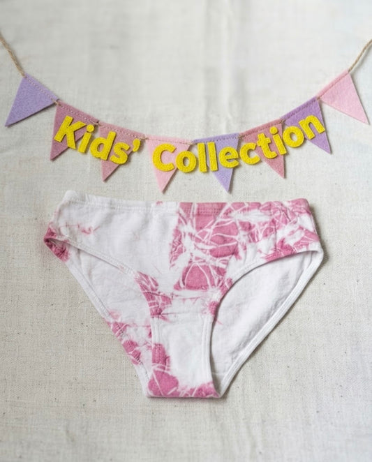 Girl's Organic Cotton Underwear | Girl's Panty | Hipster - Madder Splash Pink