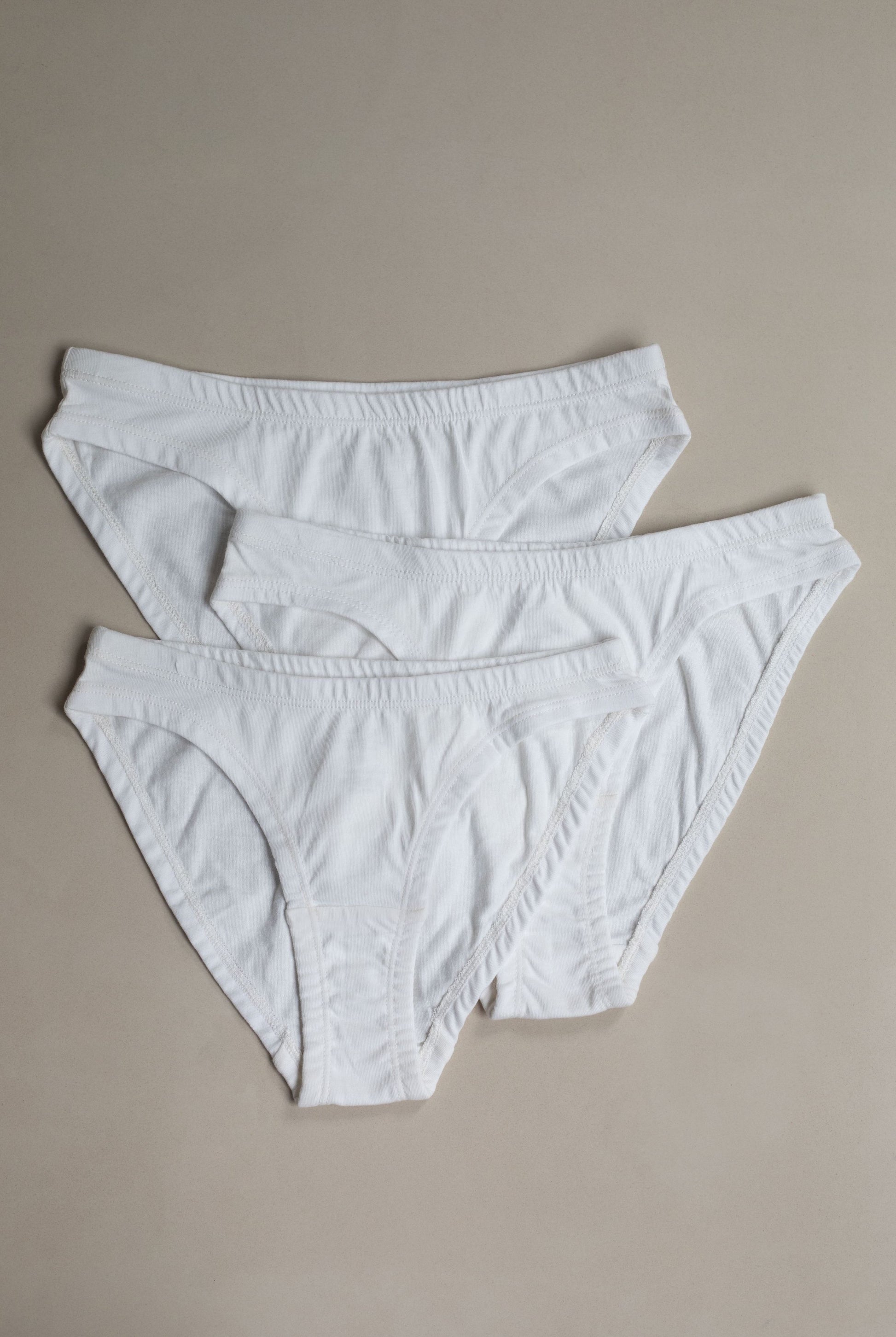 Womens Briefs Organic Cotton Knickers Comfortable Knickers White Bikini  low-rise Pack of 5 